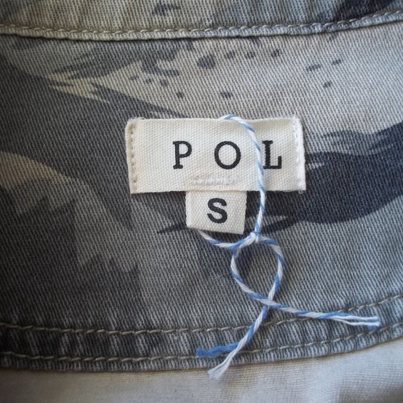 POL Distressed Camo Cheetah Print Denim Jacket S - Picture 16 of 16